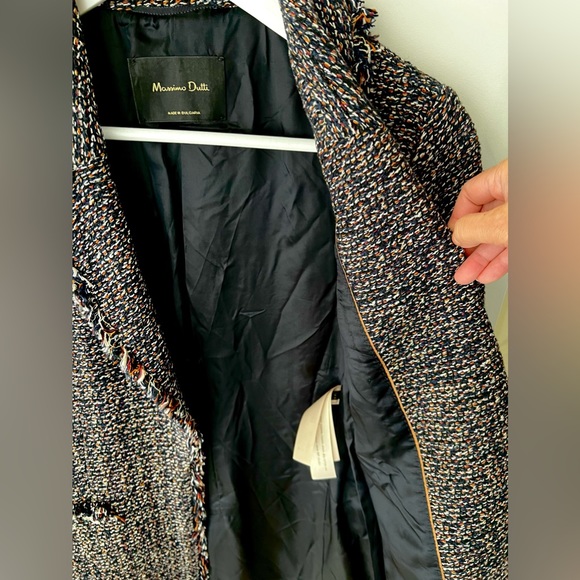 Massimo Dutti long coat / blazer - navy and copper, size US 4 - Picture 3 of 9